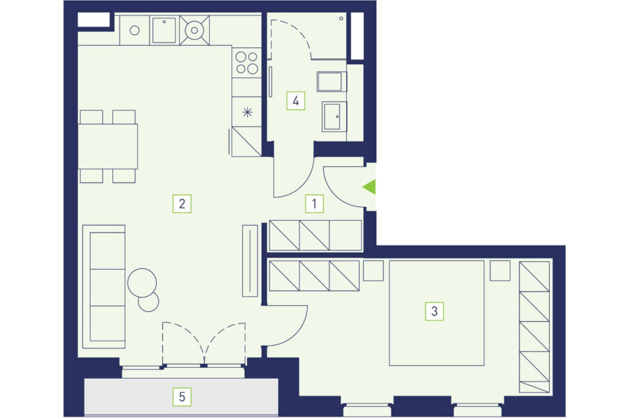 2.1.3 | 2-Zimmer Wohnung mit Loggia