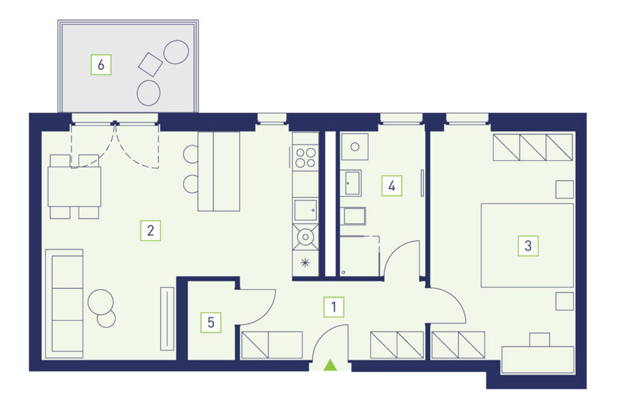 2.1.4 | 2-Zimmer Wohnung mit Balkon